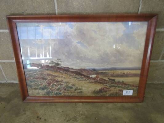 Cattle grazing oil painting signed T Spinks 1897
