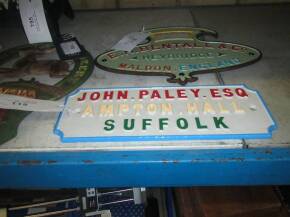 Nameplate, John Paley Esq, Ampton Hall, Suffolk