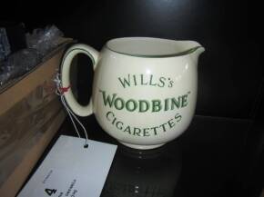 Will's Woodbine Cigarettes, a ceramic bar top water jug