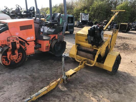 Bomag BW71 Roller & Trailer c/w starting handle in office