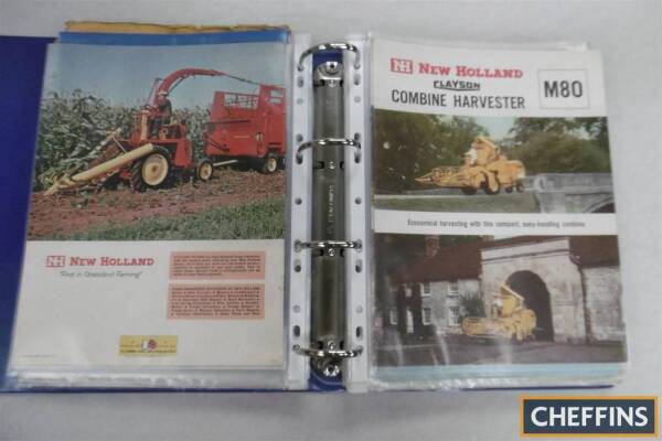 Large qty of tractor and implement brochures ranging from AC to Ford in ringbinder to inc' Ford 6610, Roadless 98 etc