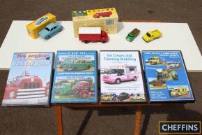 4no. Models; Bedford SL lorry by Vanguard, Bedford SL lorry possibly Airfix, Ford Zephyr Mk. I by Dinky Toys (reproduction) and Ford Transit Mk.2 by Matchbox t/w road transport DVDs N.O.S (4)