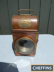 Victorian copper Shand Mason fire engine lamp