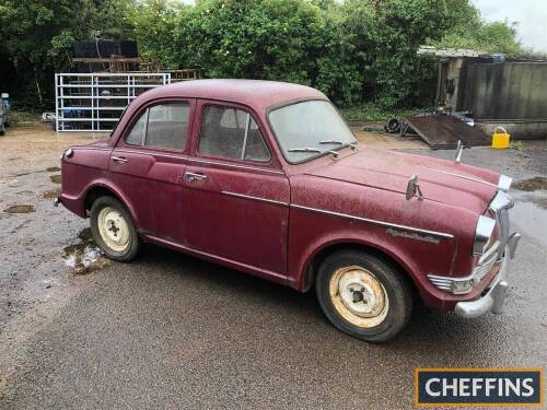 1961 1489cc Riley 1500 saloon Reg. No. 537 WPA Chassis No. RHSR1-27338 Engine No. 15RBUH16782 Stated to be a running and driving example finished in red and suitable for restoration. The Surrey registration number is apparently transferable and a current