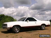 1983 5,000cc Chevrolet El Camino V8 Auto Pick-Up Reg. No. NST 405Y Chassis No. IGCCW80H6DR290746 Finished in white over black with red 'Super Sport' script this striking looking pick up is stated by the vendor to be a factory condition vehicle with power 