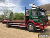 1992 Scania 93M 210 Flatbed Reg. No. J493 HNS Chassis No. 1183529 The 6cylinder flatbed was the subject of a professional restoration 10 years ago we are informed, the body has been re-floored, new tyres are fitted as are a new radiator and shock absorber