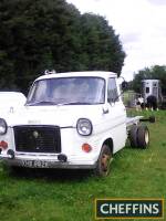 1972 Ford Transit chassis cab Reg. No. KHX 962K This chassis cab finished in white will make a very fine basis for a project, the seats and door cards have been recovered and it supplied with the original chassis plates as well as a handbook and partial V