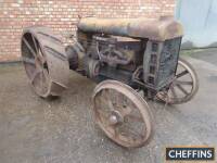 1918 FORDSON Model F 4cylinder petrol TRACTOR Offered for sale with original 6spoke rear wheels (not fitted). A rare chance to purchase a vintage tractor over 100 years old