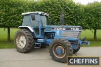 1988 FORD TW-25 S.II 6cylinder diesel TRACTOR Reg. No. E193 MEG Serial No. 919445 Fitted with ZF 4wd front axle, underlsung exhaust weights, PAVT rear wheels, rear linkage, PUH and inside rear wheel weights on 18.4R38 rear and 14.9R28 front Firestone whee