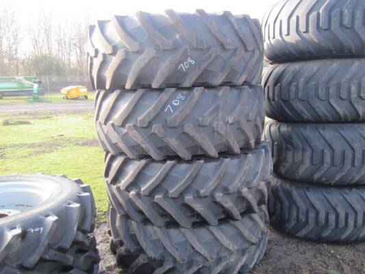 Set of Trelleborg 540/65R34 Hi Speed Tyres on JCB 4220 Wheels