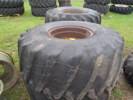 Pr. of 66x43x25 Flotation Wheels c/w Massey Ferguson/John Deere Centres