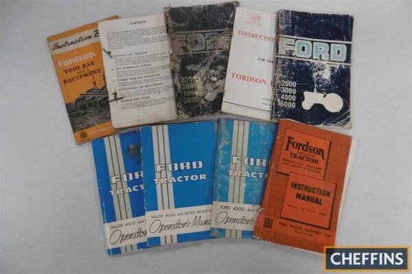 Ford and Fordson, a qty of tractor and implement operators manuals to inc' 2000-5000, Major etc (9)