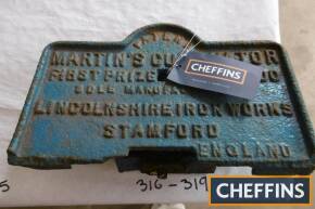 Martin's cultivator first prize R.A.S.E 1900, cast iron plate