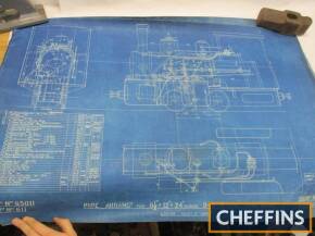 0-4-0 Well Tank Locomotive, 2ft gauge set of 3no. blueprints on linen, Leeds 1923