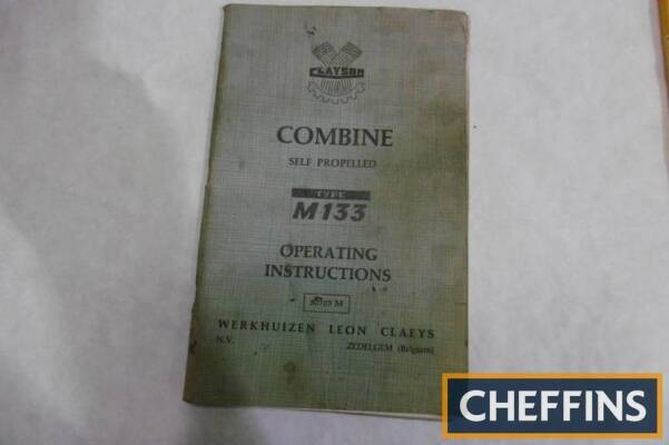 Clayson M133 combine operating instruction manual