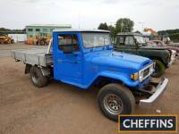 1984 Toyota Landcruiser HJ47 Reg. No. TBA Chassis No. 030377 The vendor informs us that this Landcruiser finished in blue is in very good running order with a rust free chassis and good body, a recent repaint has been carried out. Estimate £10,000 - £11,