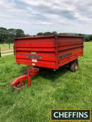 Massey Ferguson 700 single axle steel dropside tipping trailer with hay racks and extension sides