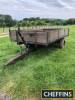 Scaling single axle wooden dropside tipping trailer with hay racks and extension sides
