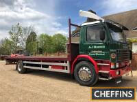 1992 Scania 93m 210 flatbed Reg. No. J493 HNS Chassis No. 1183529 The 6cylinder flatbed was subject to a professional restoration 10 years ago. We are informed that the body has been re-floored, new tyres are fitted as are a new radiator and shock absorbe