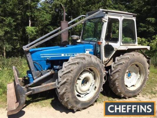 1979 COUNTY 1174 6cylinder diesel TRACTOR Reg. No. Q939 BRM Serial No. 40157 Fitted with a rear winch, front log roll blade, cab and front wheel weights. Supplied by JAS. P Wilson in 1999 and has been used for light duties on a private estate. V5 availabl