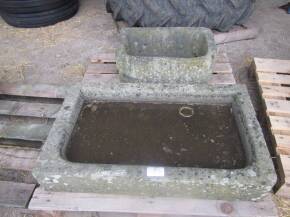 A stone trough and a stone sink