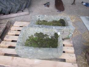 2no. stone troughs