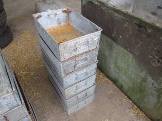 Galvanized storage bins