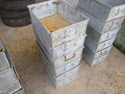 Galvanized storage bins (6)