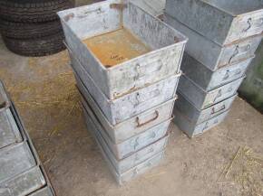 Galvanized storage bins (6)