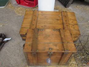 Pair vintage wooden boxes