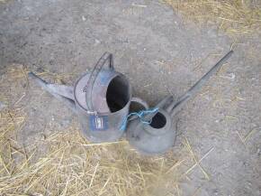 Vintage galvanised watering cans (2)