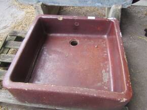 Brown salt glazed sink 30x30x10ins