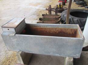 Pair of concrete trough stands with galvanised trough