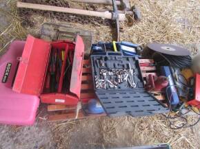 Workshop equipments to inc' jacks, torque wrench, spanners etc.