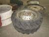 Pair of Massey Ferguson 35 rear wheels and tyres