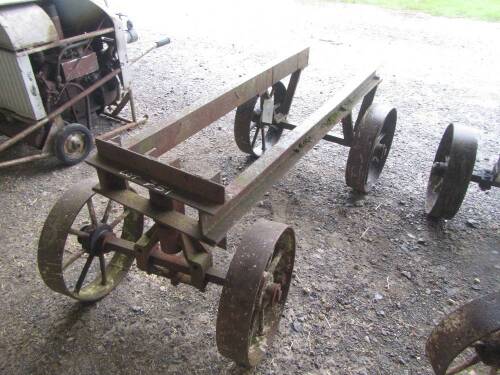 Engine trolley with 3 x 17ins dia wheels on steel frame