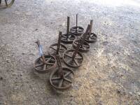 3x12ins cast trolley wheels (8)