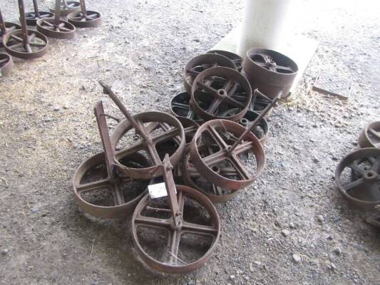 3x12ins cast trolley wheels (8)