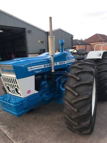 1970 COUNTY 1124 6cylinder diesel TRACTORReg. No. CAU 536HSerial No. B887036A fully restored example with good tyres all round and ready for work or play.  V5 available.