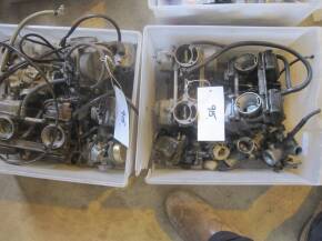 Qty used motorcycle carburettors (2 boxes)