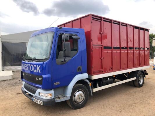 DAF 45-150 Truck c/w 16ft aluminium cattle container, new back door and loading gates. MOT: May 2020 Reg. No. HX04 YUH