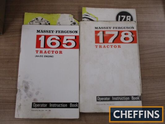 Massey Ferguson 165 and 178 operator instruction books complete with fold out maintenance charts