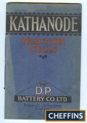 Kathanode Traction Cells catalogue, c1920, contains many photographs of electric powered municipal vehicles