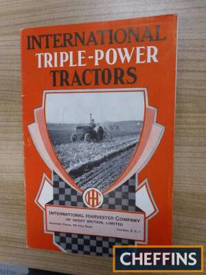 International Triple-Power Tractors 31pp illustrated range brochure for 1931