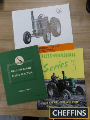 Field-Marshall Series 3 colour brochure, Series 3A colour flyer, together with Field-Marshall illustrated spare parts list