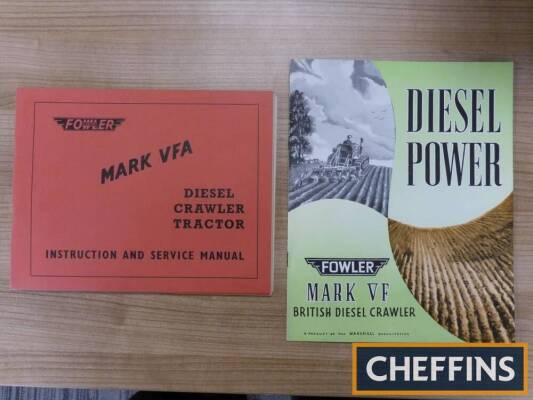 Fowler Mark VF illustrated brochure together with Mark VFA instruction and service manual