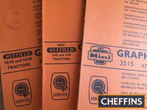 3no. Nuffield tractor parts manuals - 10/42 and 10/30, BMC Mini, 3/45 and 4/65