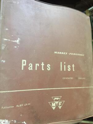 Massey Ferguson implement parts manual - winch, kale cut-rake, manure spreader and others