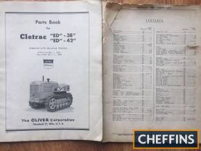 Cletrac crawler tractor DD, ED38 & ED42 parts manual