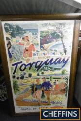 The International Resort Torquay an original British Railways poster by Brookshaw, framed and glazed 44x29ins c1950's